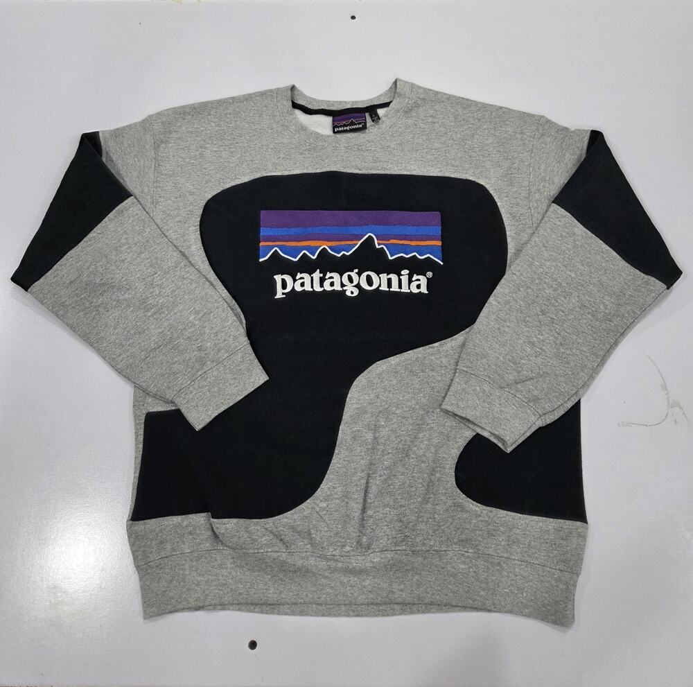 Vintage Patagonia Reworked Sweatshirt – Unique Upcycled Paneled Jumper Size L